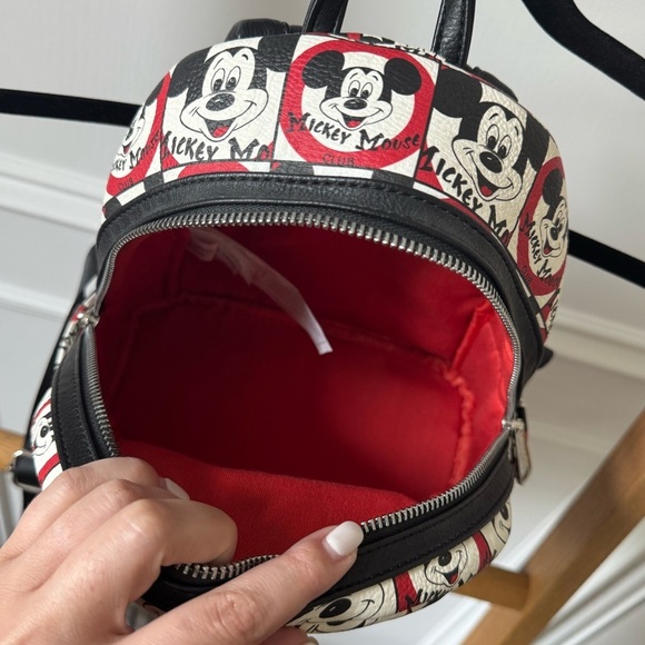 Loungefly Disney Parks Mickey Mouse Club Mini Backpack - Like New- Black & White - Picture 8 of 14